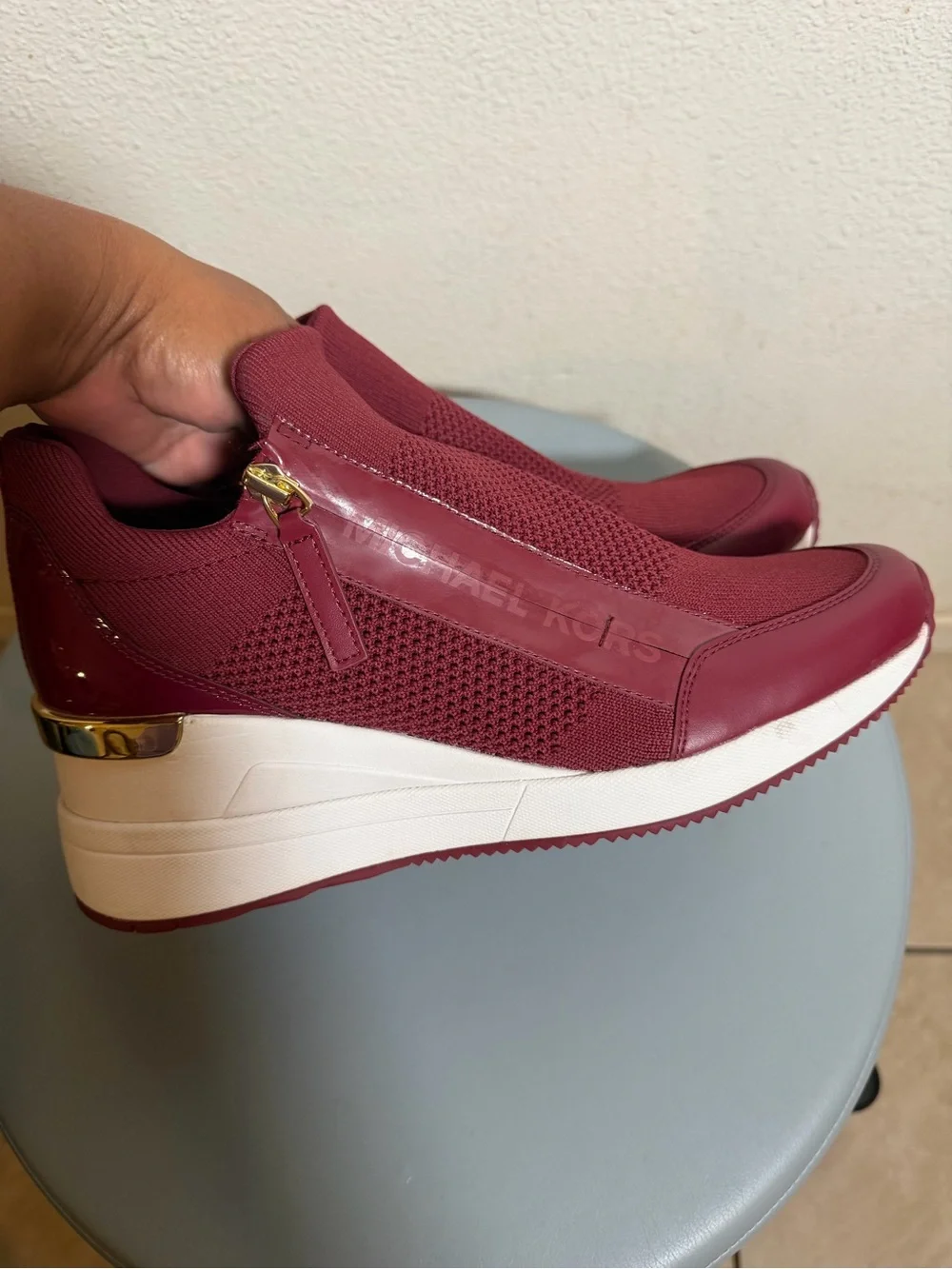 Michael Kors Women's Slip-On High-Top Sneakers in Wine